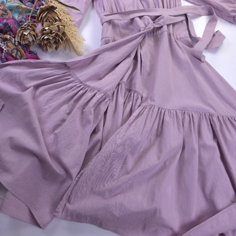 Free People Elegant Lavender Wrap Maxi Dress Sz Xs - Picture 4 of 11